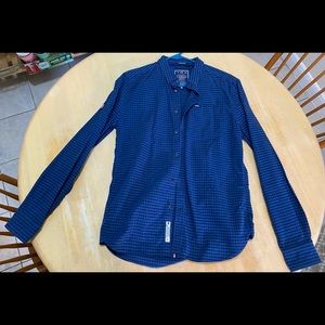 Navy Blue Oxford Style Superdry Long-Sleeve (M)